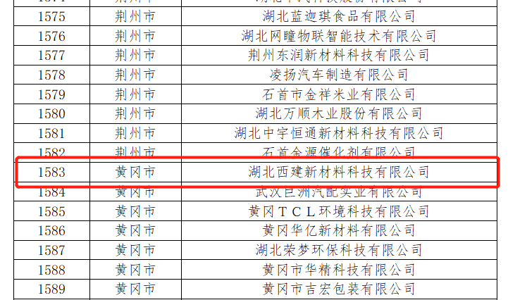 湖北西建新材料科技有限公司成功入选湖北省创新型中小企业(图2)