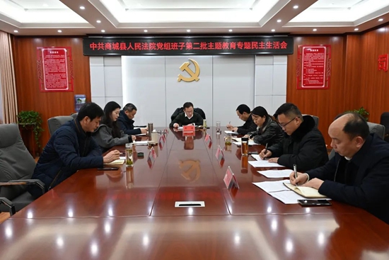 商城县人民法院党组班子召开主题教育专题民主生活会(图1)